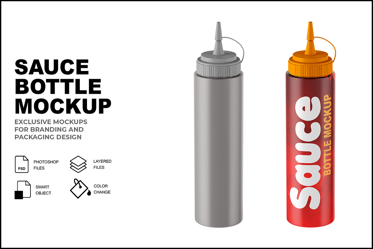 Sauce Bottle Mockup, a Cups & Container Mockup by mockupbuys (Photo 1 of 3)