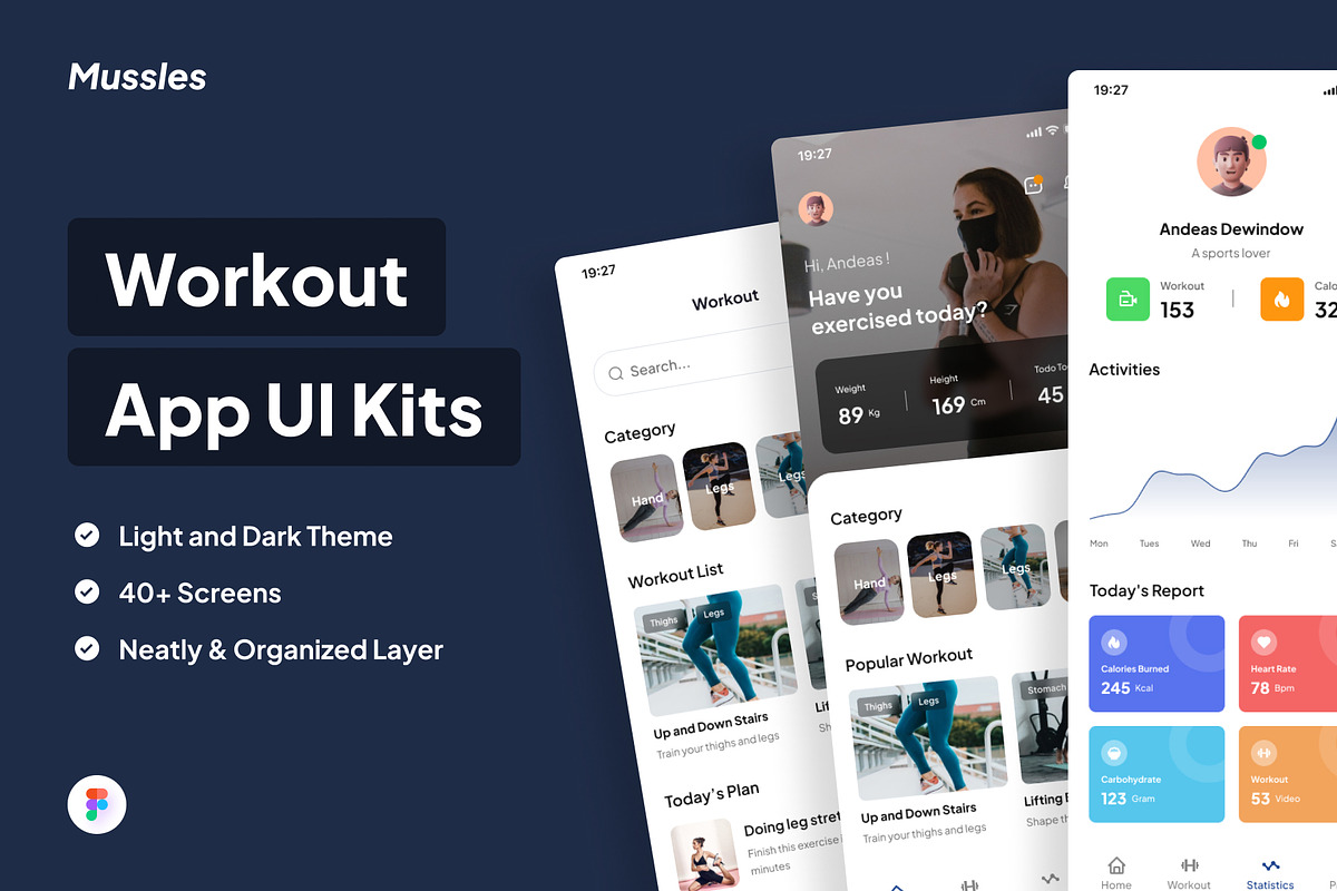 Mussles - Workout Apps UI Kits, an App Template by Minialis (Photo 1 of 6)