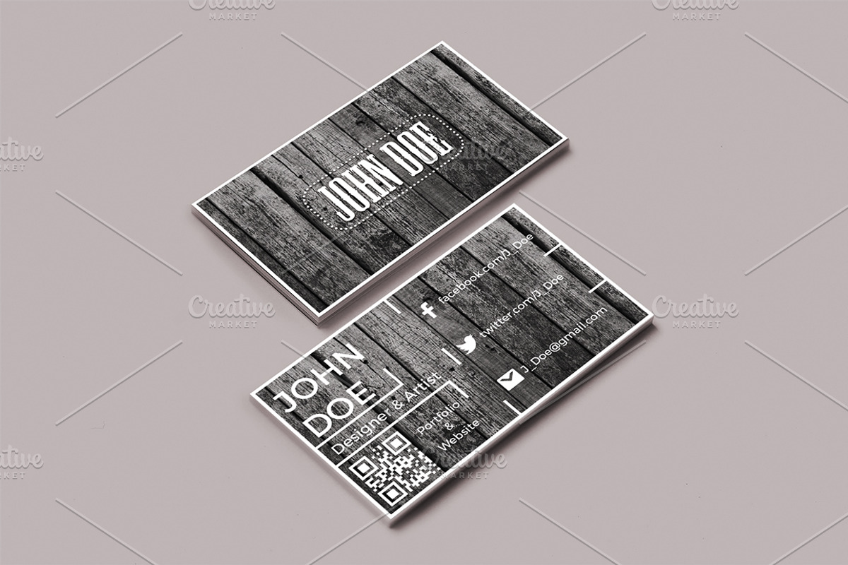 Clean Wood Business Card, a Business Card Template by Konakchiev (Photo 2 of 3)