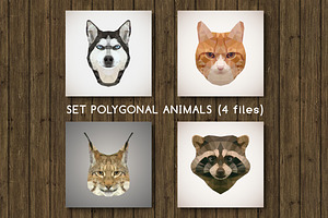 Set of polygonal animals