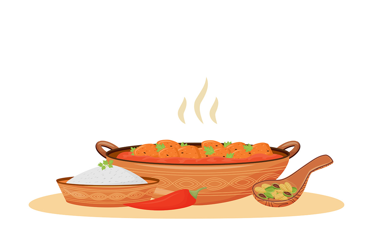 Indian cuisine cartoon illustrations, a Food Illustration by IMG visuals characters (Photo 16 of 28)