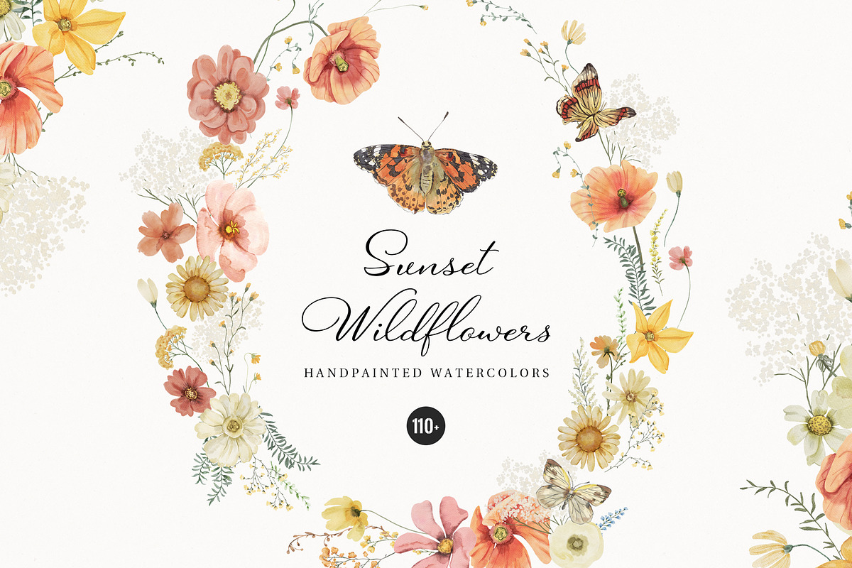 Sunset Wildflowers Delicate Flora, a Decorative Illustration by SunnyAfternoons (Photo 1 of 15)