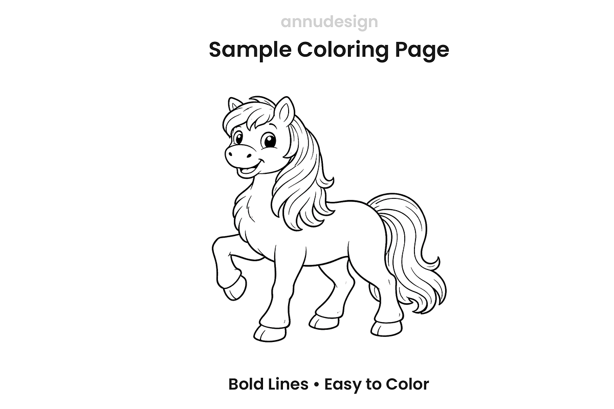 Cute Farm Animals Coloring Pages, an Object Illustration by Annudesign (Photo 5 of 7)