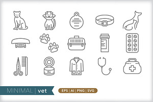 Minimal vet icons, an Outline Icon by Picture Window