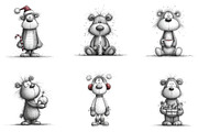 Whimsical Christmas Teddy Bear Clipa, an Illustration by designcity5 (Thumbnail 4 of 5)
