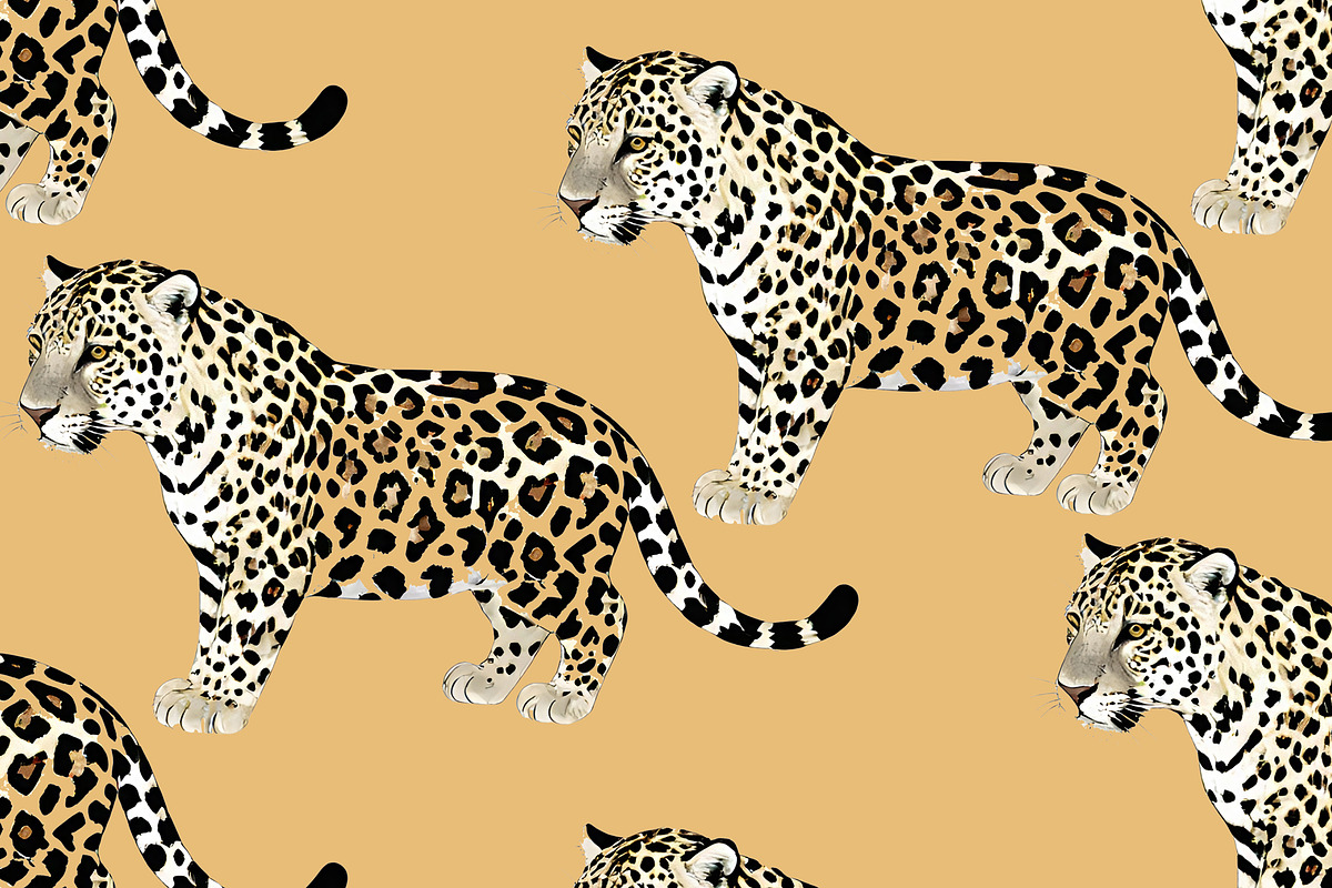 Tiger On Orange Seamless Repeat, a Pattern Graphic by Sharon Schwalbe (Photo 3 of 4)