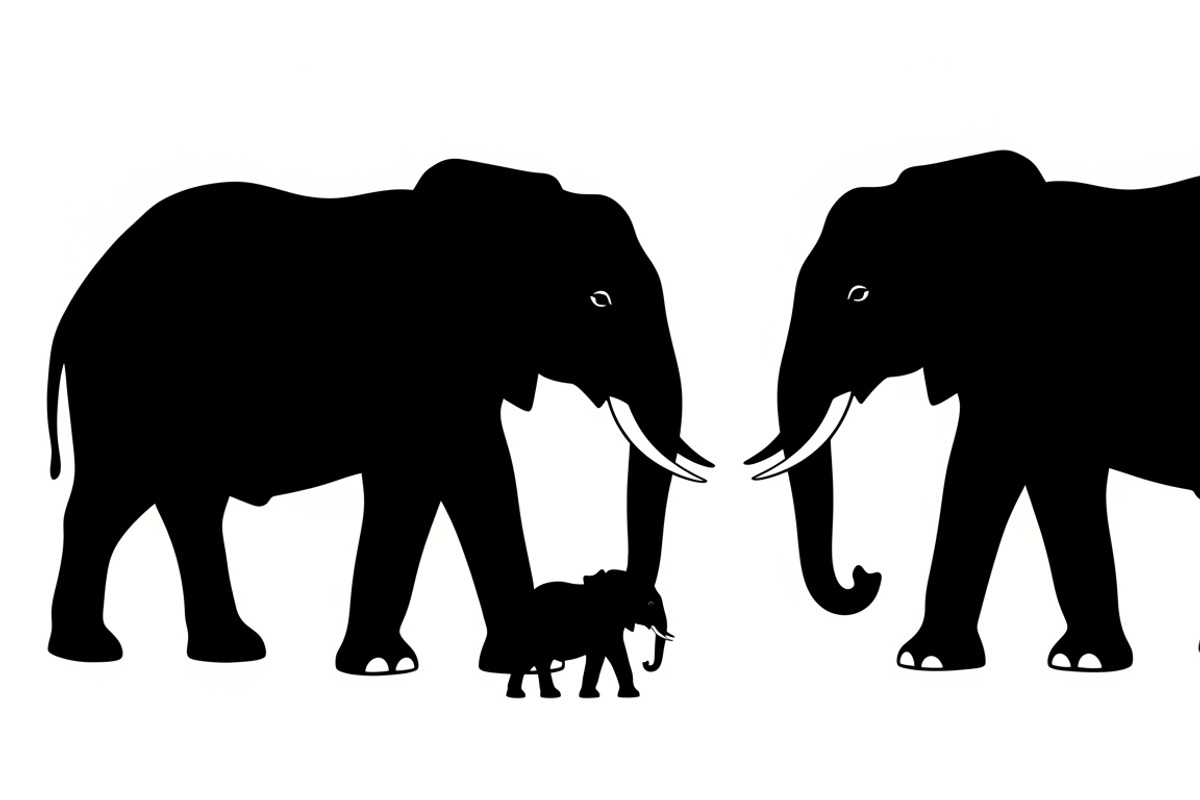 elephant family silhouette design, an Illustration by Amazin_art (Photo 9 of 51)