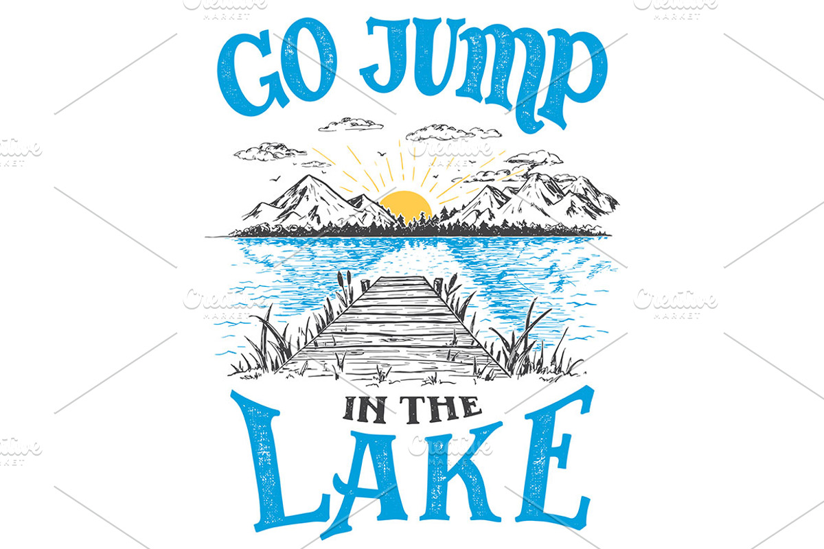 7 Lake Hand Lettering Signs, a Decorative Illustration by Paul Lesser (Photo 5 of 8)