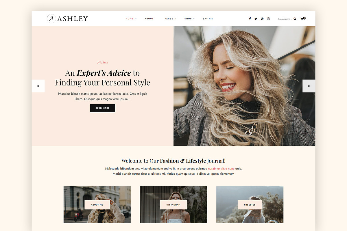 Ashley - A Personal Lifestyle Blog, a WordPress Template by GiaThemes (Photo 1 of 4)