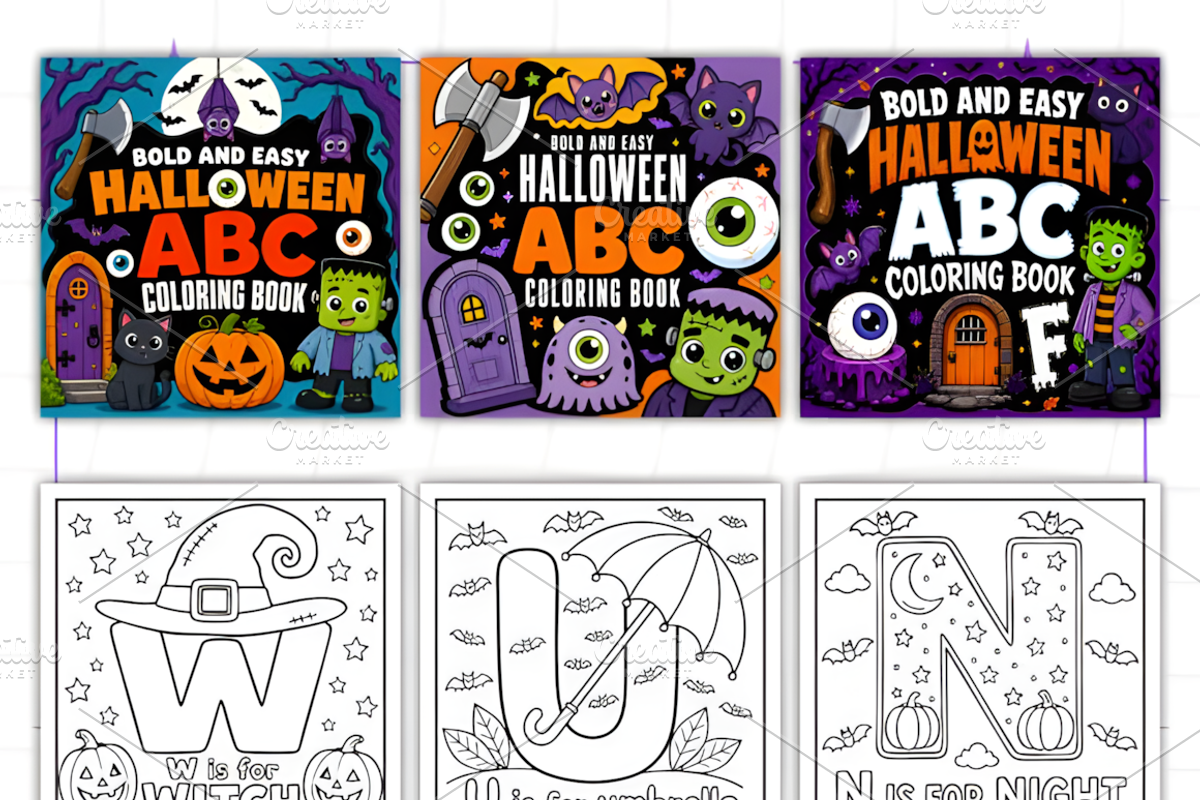Halloween ABC Alphabet Coloring, an Education Illustration by Design Station (Photo 2 of 3)