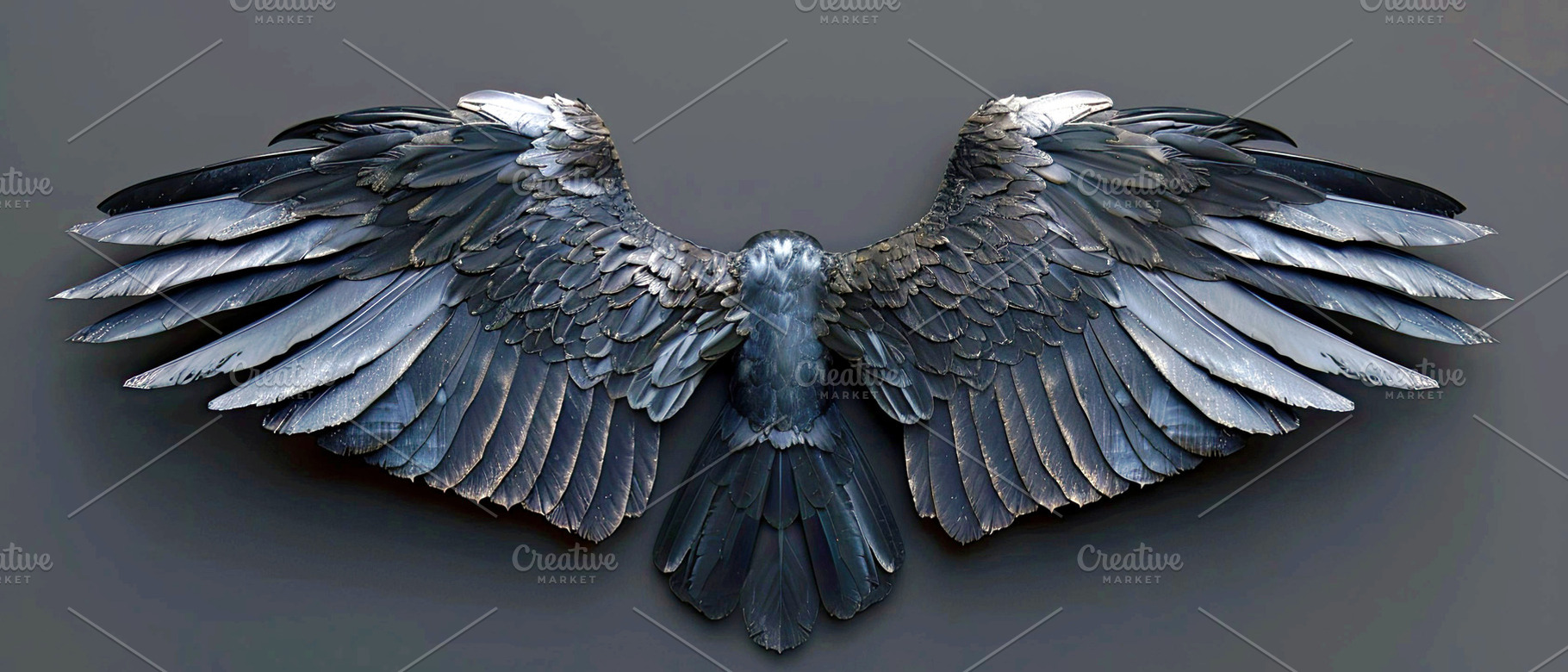 Wings on black background  , Generat, a Photo by LOGOCREATIVE