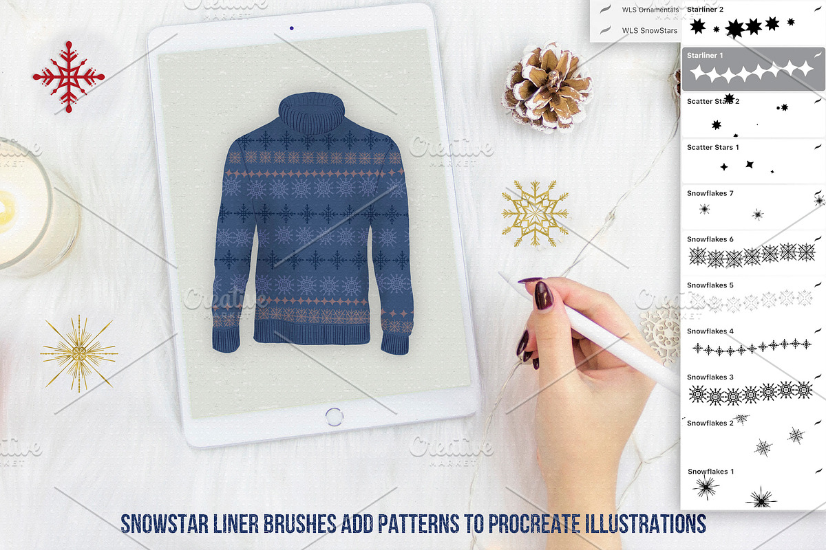 Ornamentals Procreate Brushes Kit, a Brush Add-On by White Lane Studio (Photo 3 of 8)