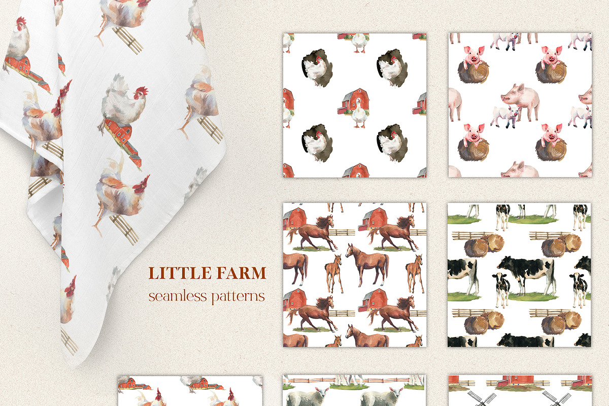 Little Farm Animals Clip Art, an Animal Illustration by whiteheartdesign (Photo 17 of 18)