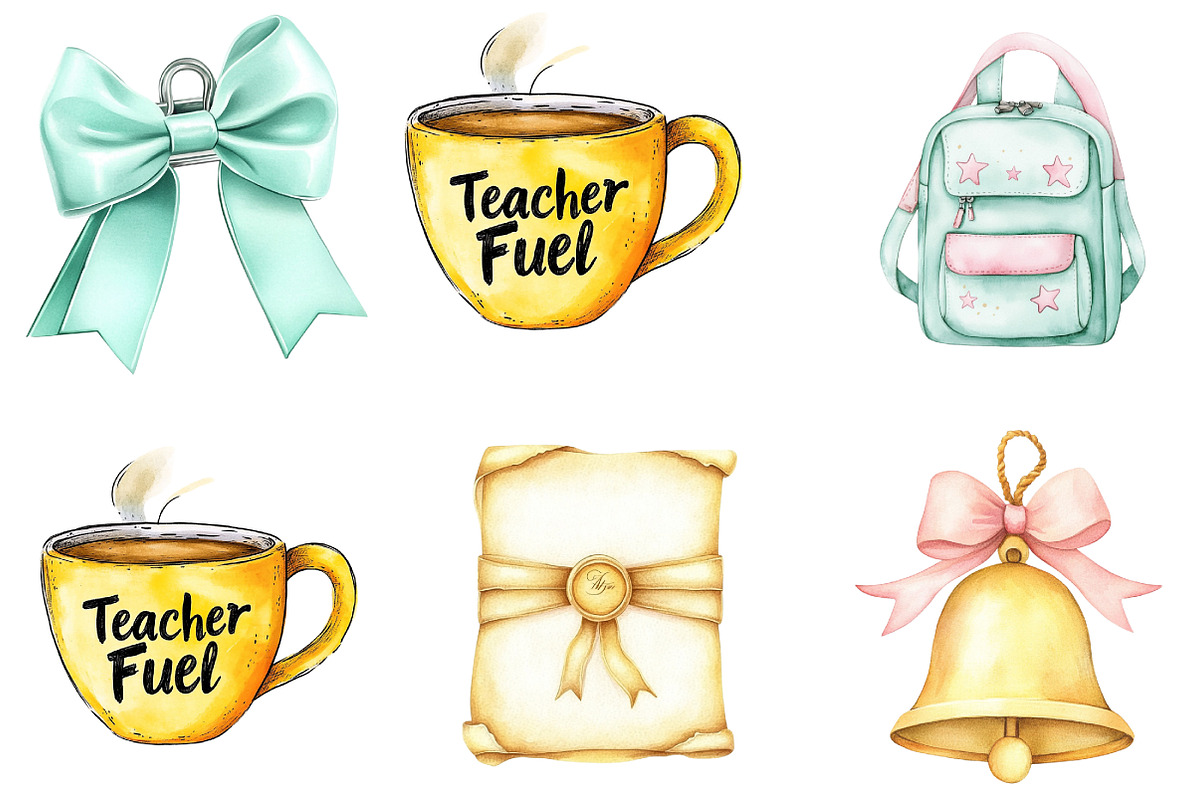 Pastel Teacher's Life Clipart, an Illustration by DreamArtGraphic (Photo 5 of 5)