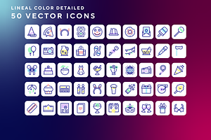 Party and celebration icons, an Outline Icon by Wencory