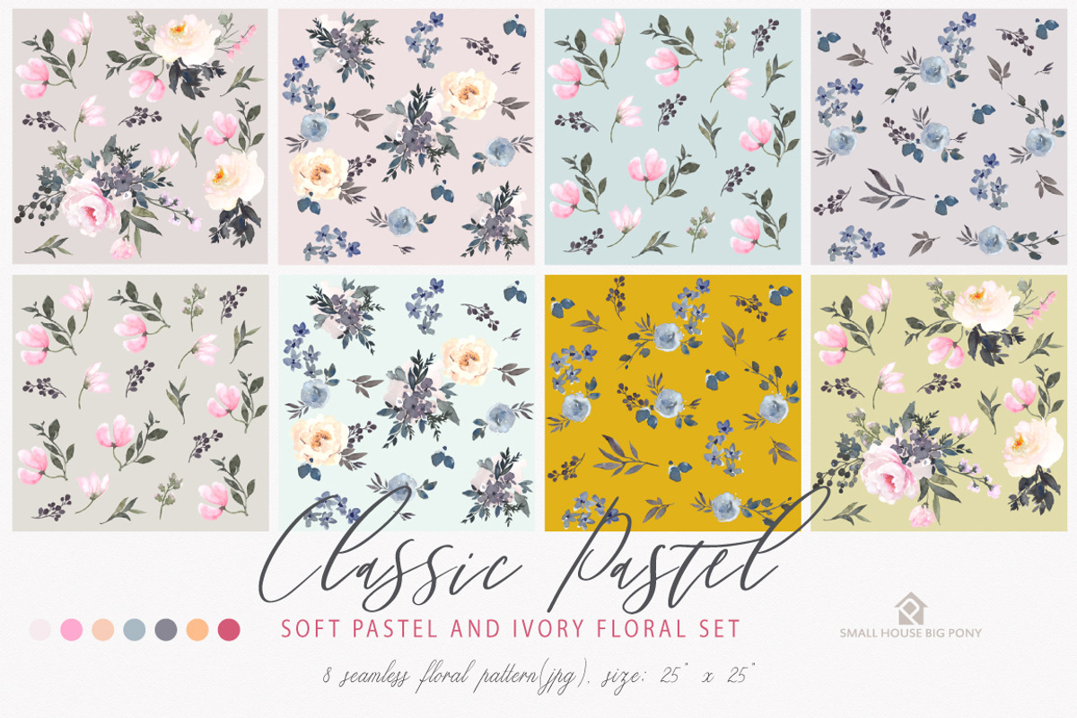 Watercolor Flowers: CLASSIC PASTEL, a Graphic by SmallHouseBigPony (Photo 16 of 18)
