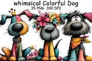 whimsical Colorful Dog Clipart, an Illustration by CraftArtStudio (Thumbnail 1 of 6)