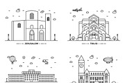 Landmarks lllustration line icons, an Icon by Dinosoftlabs (Thumbnail 2 of 2)