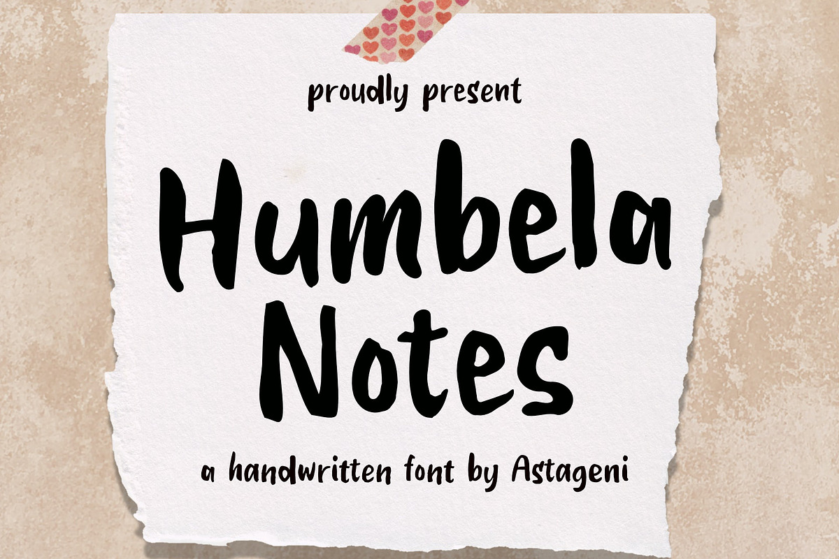 Humbela Notes, a Handwritten Font by Astageni (Photo 1 of 8)