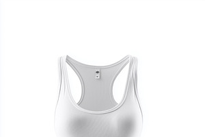 A plain white tank top mockup on a white background, showcasing a simple and mo