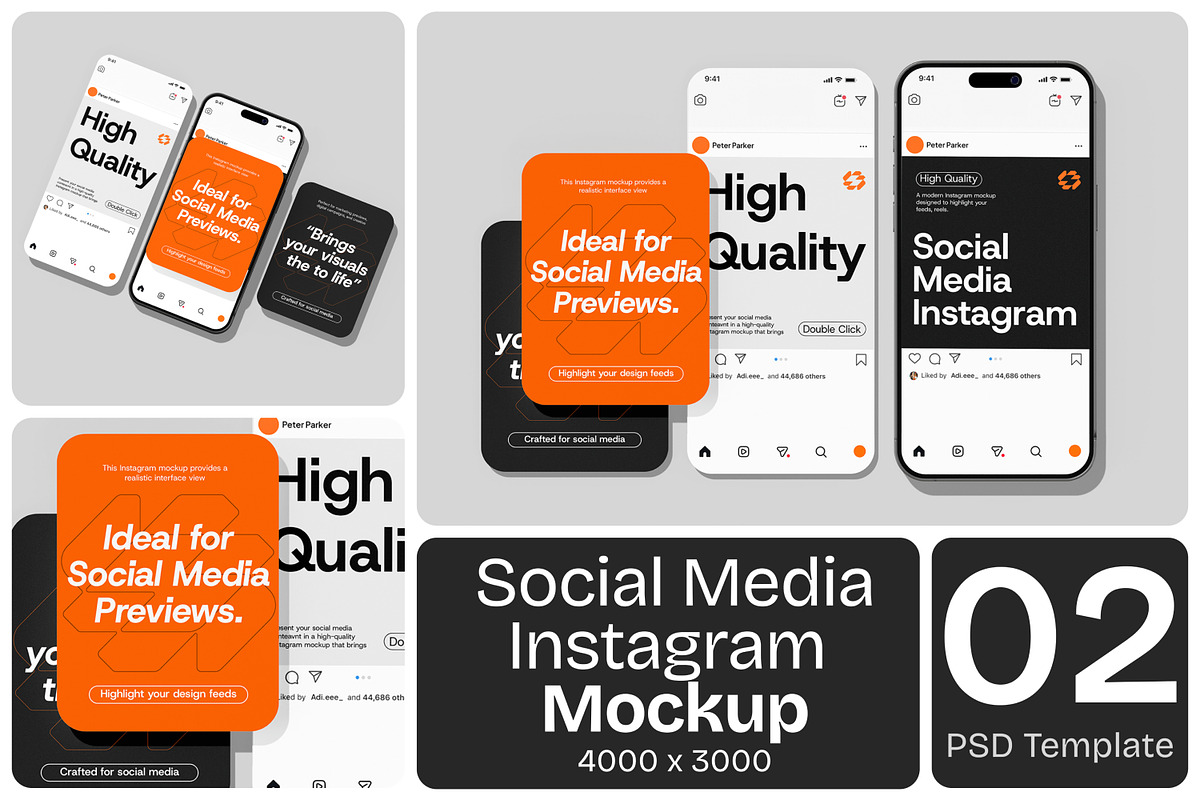 Social Media Instagram Mockup, an Advertising Mockup by Permadi Creative (Photo 1 of 4)