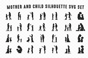Mother and Child SVG Silhouette Set, a Person Illustration by Gfx Expert Team (Thumbnail 2 of 3)