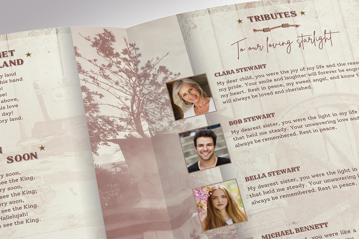 Cowgirl Tabloid Funeral Program, a Brochure Template by Four C Graphic (Photo 10 of 10)