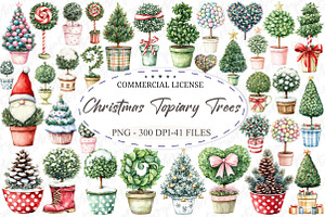 Whimsical Christmas Topiary Trees, an Illustration by designcity5
