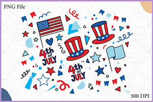 4th of July Clipart SVG Vector PNG, a Decorative Illustration by Gfx Expert Team