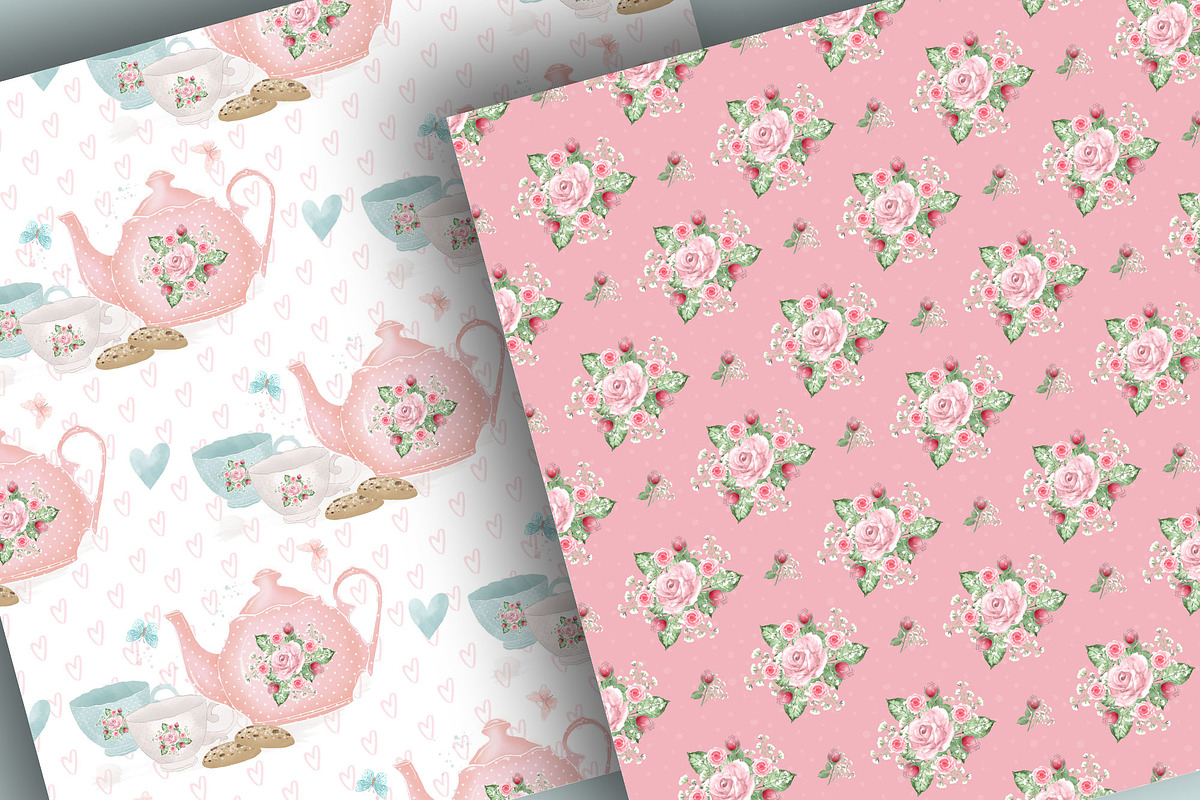 Tea Party pattern, a Pattern Graphic by designloverstudio (Photo 6 of 7)