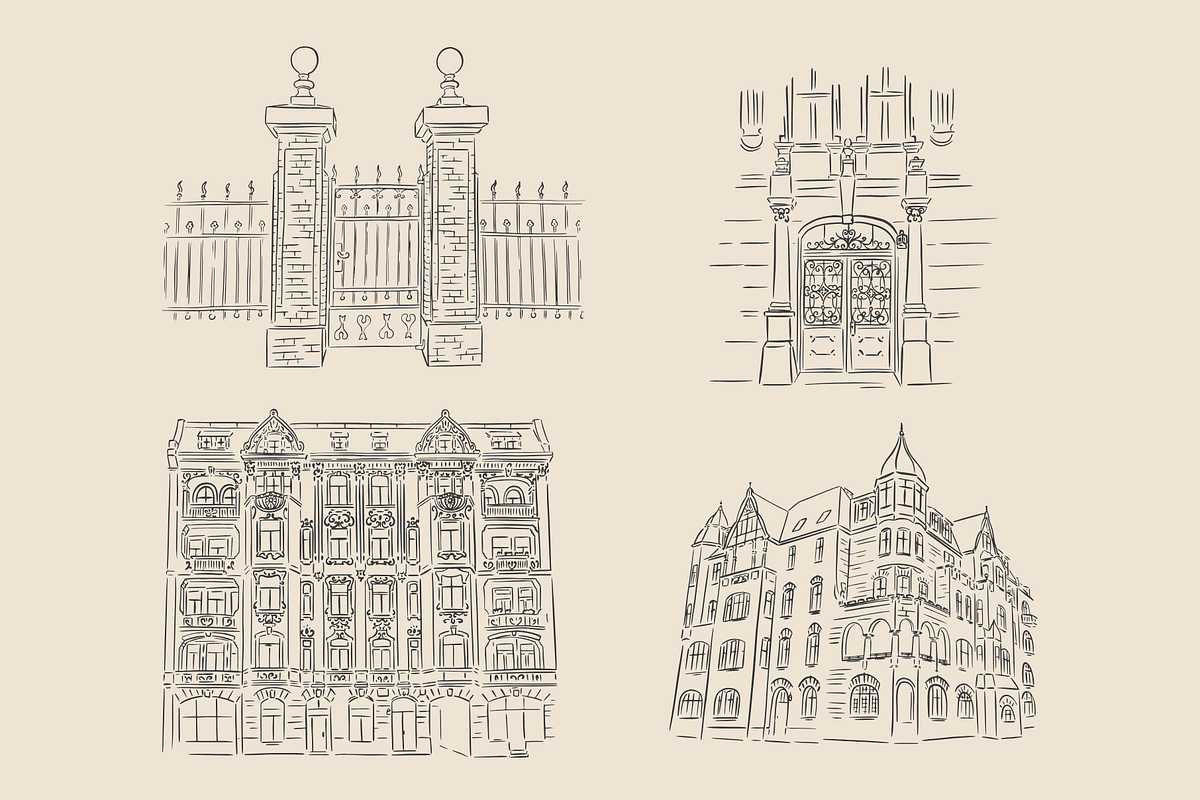 Vintage Houses Procreate Stamps, a Brush Add-On by Veronika Gotovceva (Photo 9 of 10)