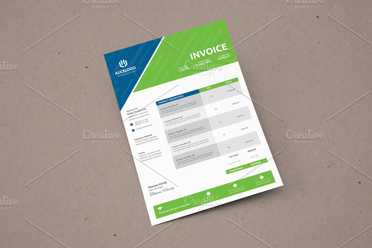 Invoice Template, a Stationery Template by Alice_s (Photo 4 of 4)