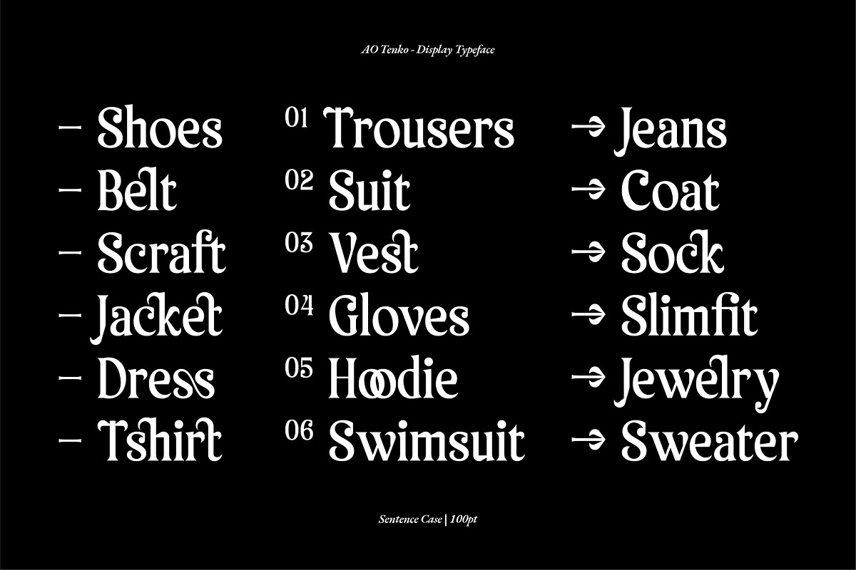 AO Tenko - Display Typeface, a Serif Font by OwunStudio (Photo 12 of 15)