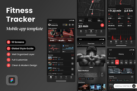 Play-On - Fitness Tracker Mobile App, an App Template by SLAB! Design