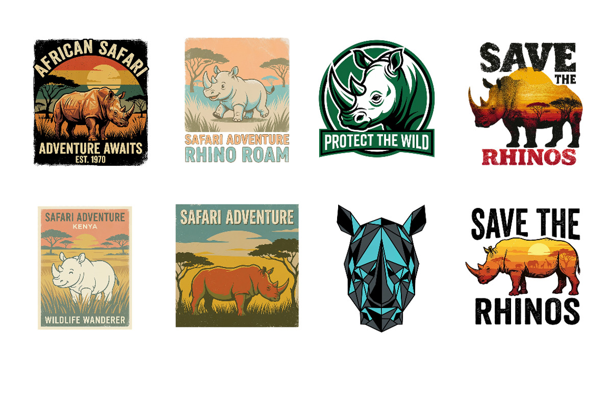Save The Rhinos T-Shirt Sublimations, an Animal Illustration by InkyQueenArt (Photo 6 of 7)