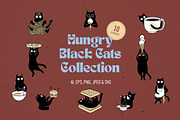 Hungry Black Cats Collection, an Illustration by helenreveur (Thumbnail 1 of 5)