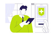 Buying insurance online abstract, a Finance Illustration by Visual Generation (Thumbnail 2 of 3)