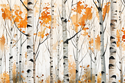 Watercolor Autumn Birch Trees Forest, an Object Graphic by Printable Treasure (Thumbnail 2 of 9)