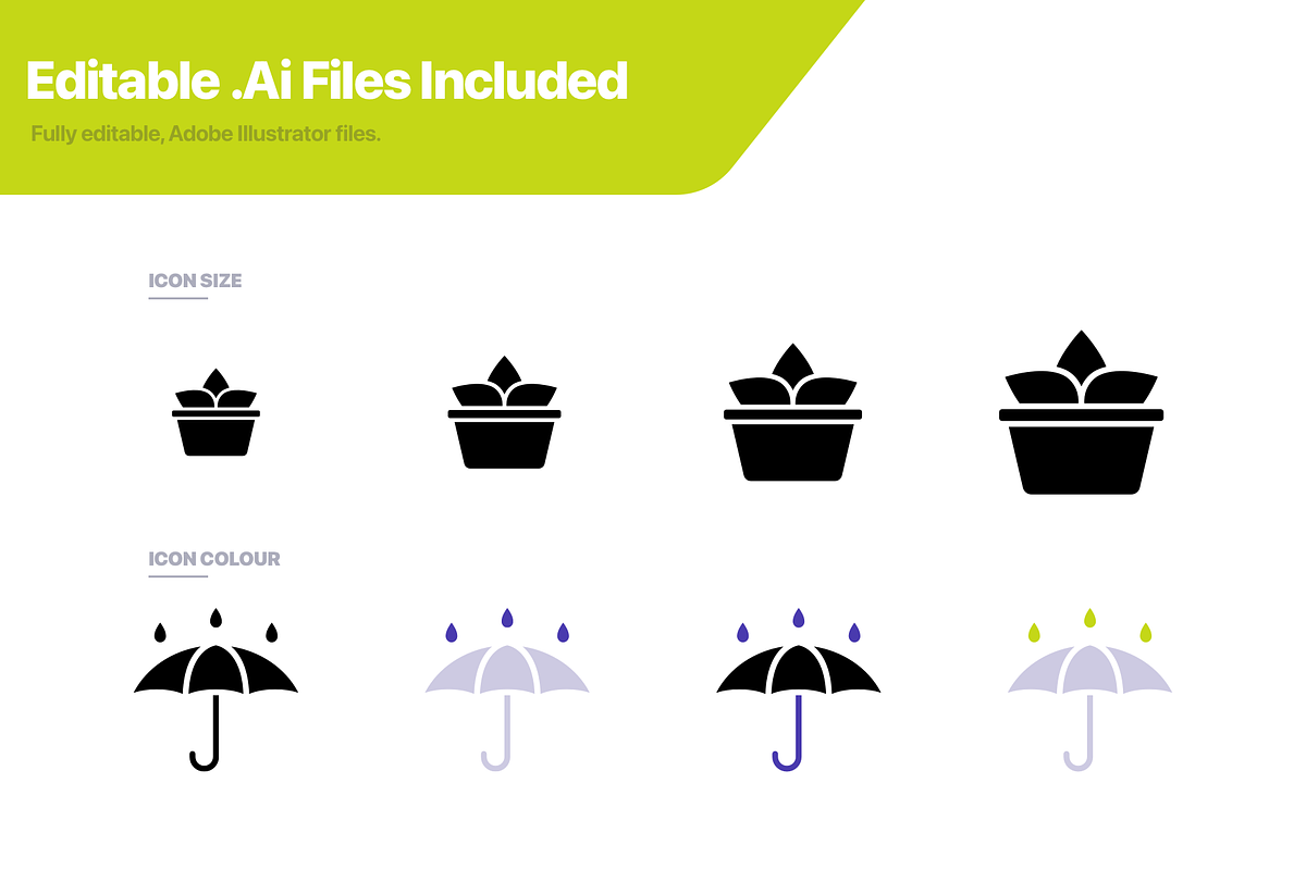 50 Springtime Glyph Vector Icons, an Outline Icon by Juicy Icons (Photo 2 of 5)