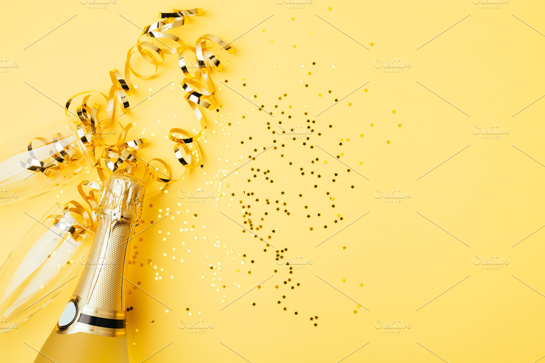 Concept of party with champagne on a, a Holiday Photo by asife
