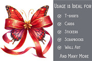 Red Coquette Christmas Bow Bundle, an Illustration by Pixels.Craft (Thumbnail 3 of 6)