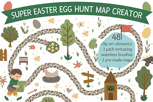 Easter egg hunt map creator, an Illustration by Lexi Claus