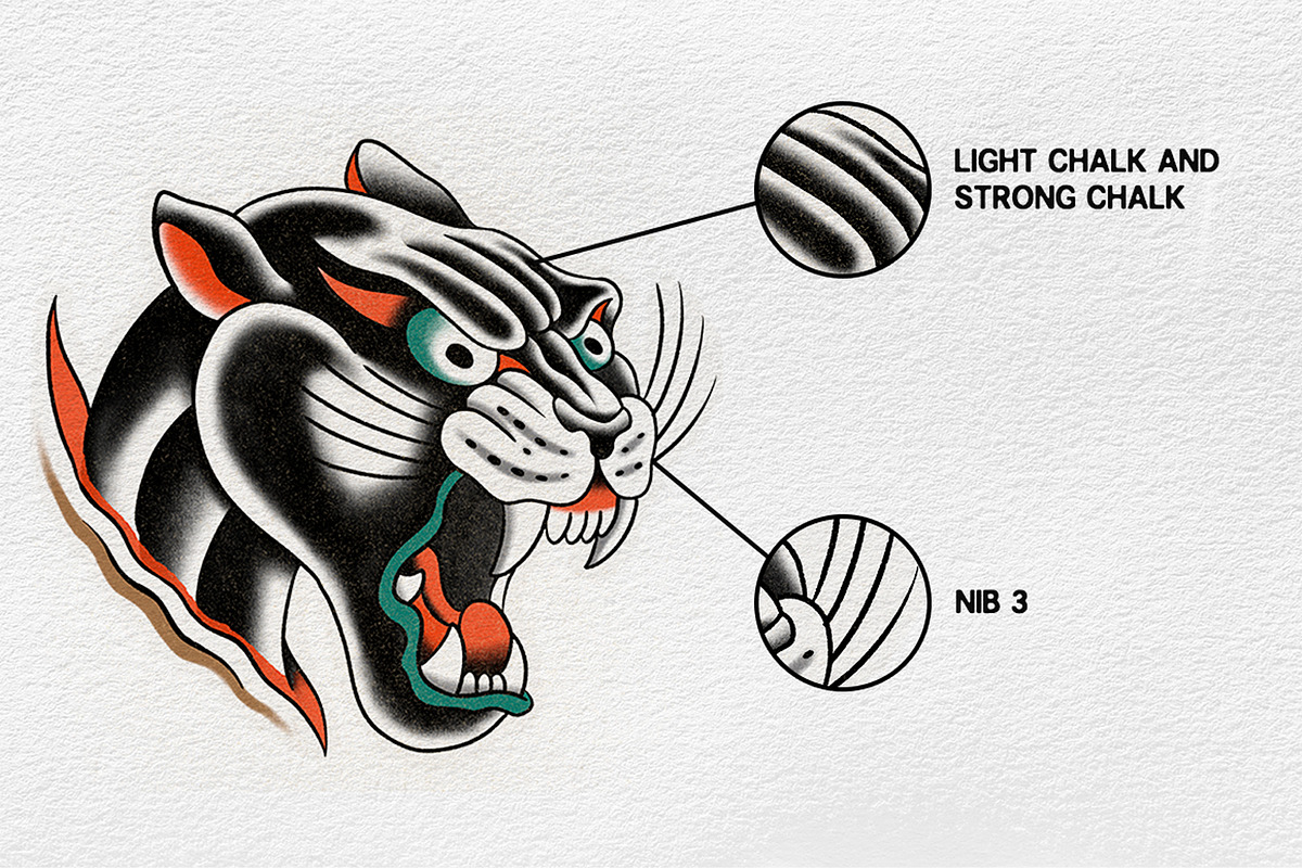 Procreate - Traditional Tattoo Brush, a Brush Add-On by Born to Love (Photo 2 of 4)