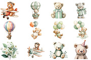 Watercolor Teddy Bear Clipart, an Illustration by DreamCafeArt (Thumbnail 4 of 8)