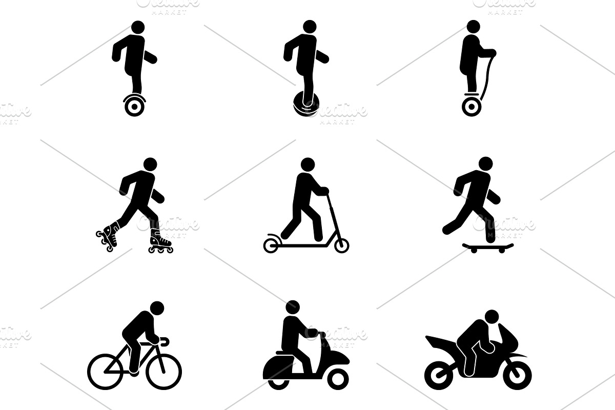Electric Urban Transport Rent Icon, a Transportation Illustration by Vector Creator