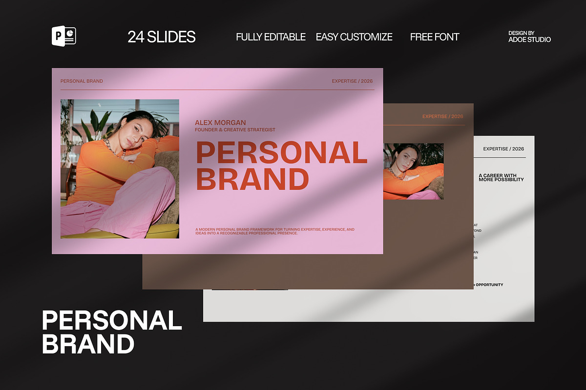 Personal Brand Deck PowerPoint, a Presentation Template by adoestudio (Photo 1 of 9)