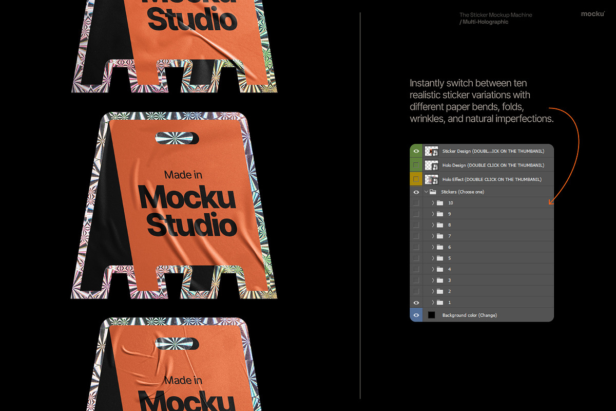 Sticker Mockup Machine Multi-Holo, a Packaging Mockup by Mocku (Photo 13 of 22)