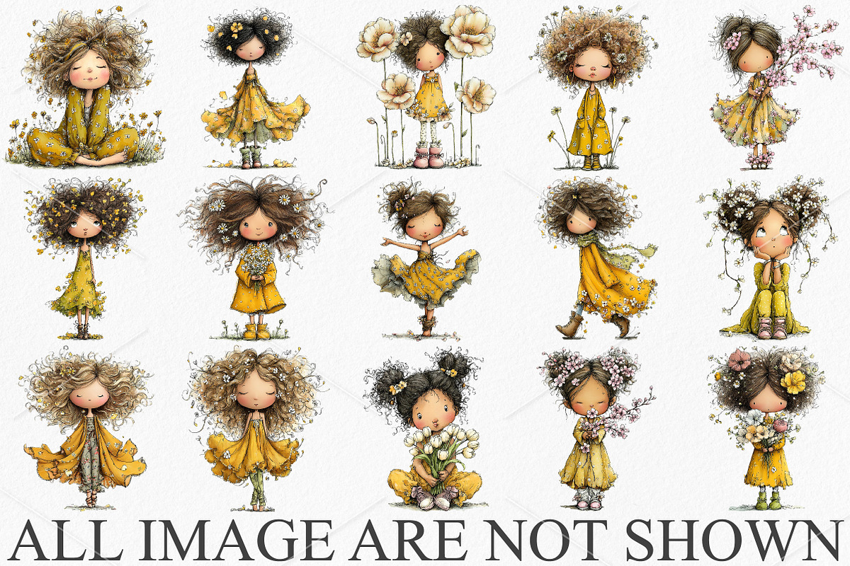 Whimsical Spring Girl & Flower, an Illustration by Canvas Craft (Photo 3 of 6)