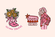 Cowgirl party clip art EPS, PNG, SVG, an Object Graphic by Viaireshop (Thumbnail 3 of 9)