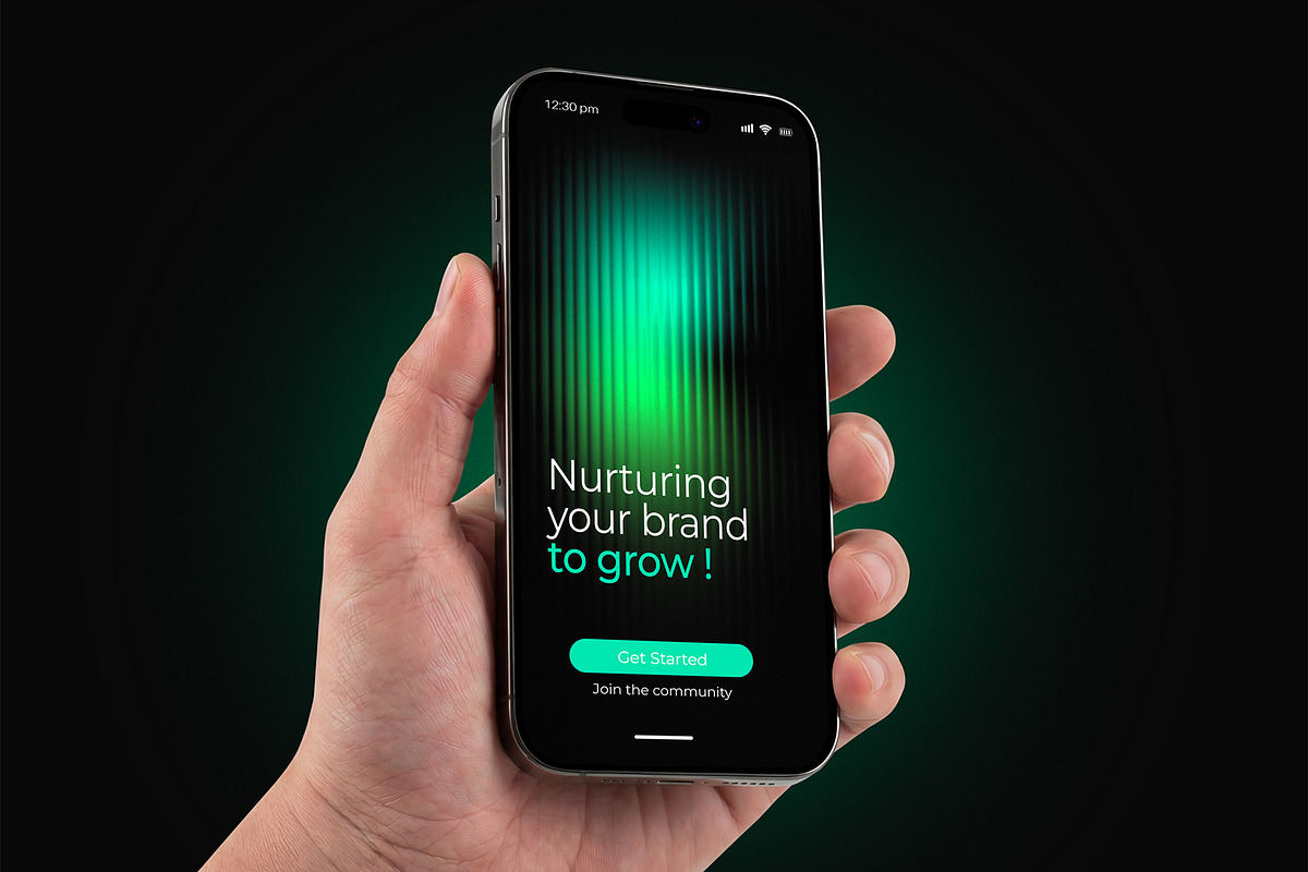 Smartphone Mockup with Dark Screen, an iPhone Mockup by graphypix (Photo 1 of 4)
